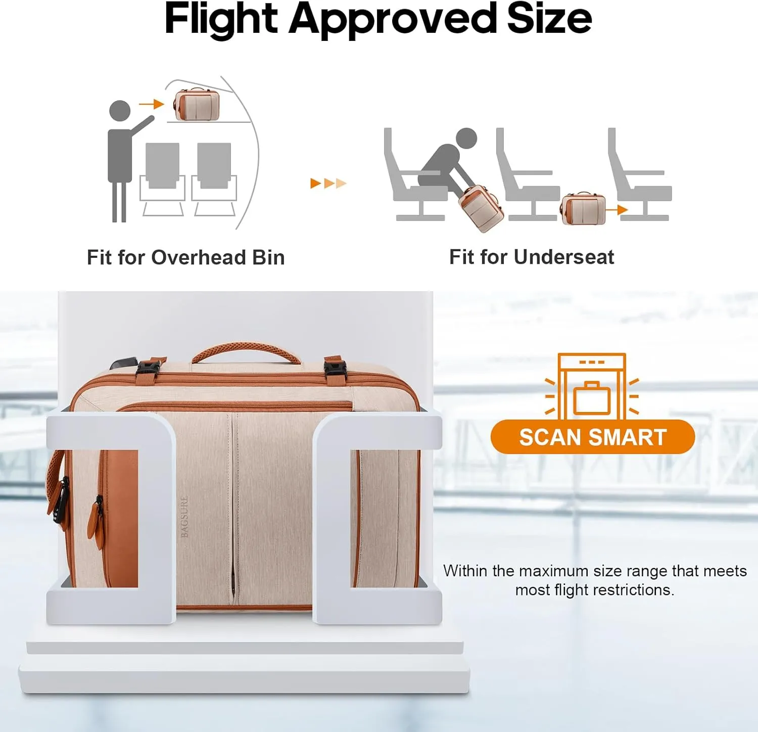 Bagsure Travel Backpack, 42L Carry on Luggage, Flight Approved Expandable Backpack, Laptop Backpack