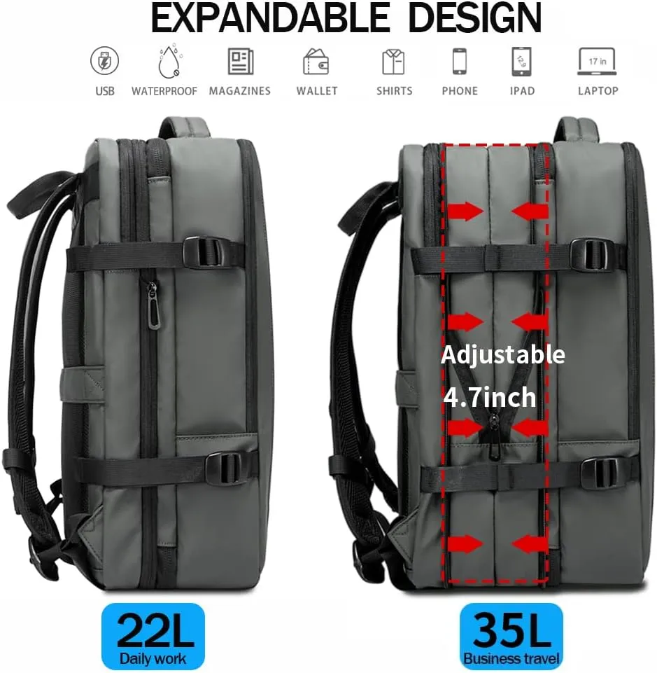 BANGE 35L Carry on Backpacks,Travel Backpack for Women Men Airline Approved Gym Bag Waterproof Business Laptop Daypack…