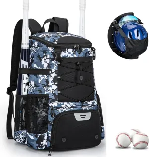 Baseball Bag for Youth and Adult, Softball Backpack 40L Large Capacity, Bat Backpack with Shoes Compartment and Hidden Helmet Holder