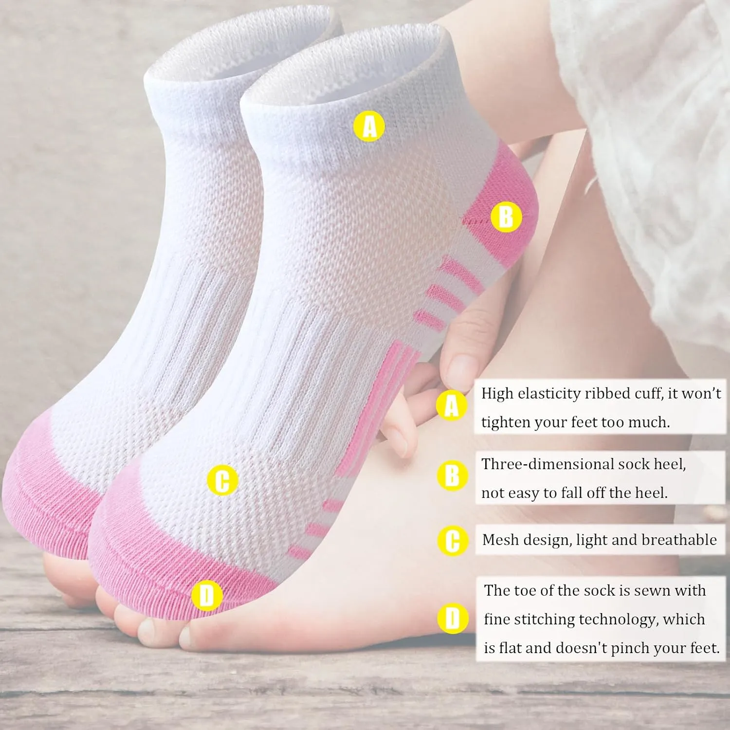Bemeol Girls Socks 18 Pairs Ankle Socks Girls Running Athletic Low Cut Sock for Little Big Kids
