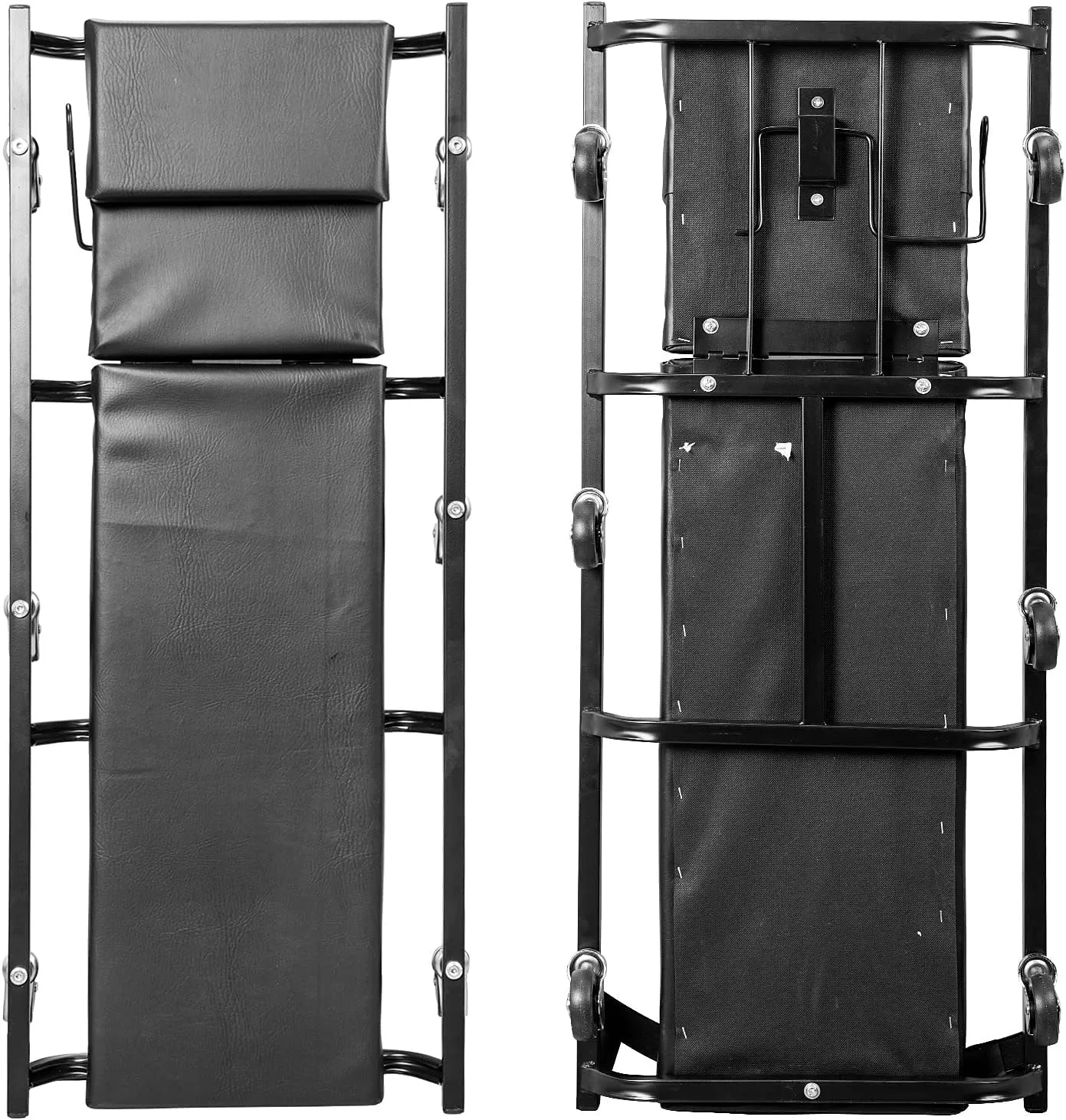 BIG RED 40" Padded Rolling Garage/Shop Creepe with Adjustable Headrest and 6 Casters，Steel Mechanic Cart, Black,ATR6452BR,Torin