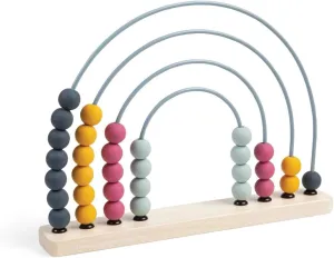 Bigjigs Toys FSC Certified Rainbow Abacus - Eco Wooden Abacus for Kids & Toddlers, 32 Food-Grade Silicone Beads, Early Development & Activity Toys, Quality Counting Toys