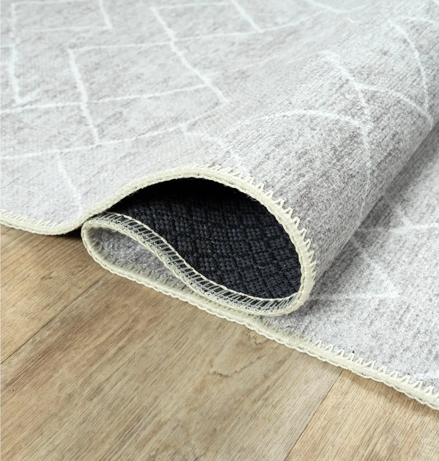 Bloom Rugs Washable Non-Slip 10 ft Runner - Gray/Pebble Striped Runner for Entryway, Hallway, Bathroom, and Kitchen - Exact Size: 2.5' x 10'