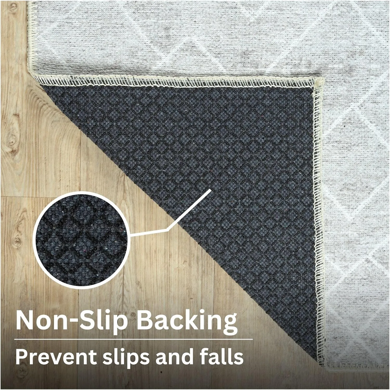 Bloom Rugs Washable Non-Slip 10 ft Runner - Gray/Pebble Striped Runner for Entryway, Hallway, Bathroom, and Kitchen - Exact Size: 2.5' x 10'