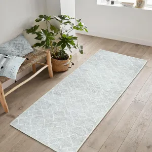 Bloom Rugs Washable Non-Slip 10 ft Runner - Gray/Pebble Striped Runner for Entryway, Hallway, Bathroom, and Kitchen - Exact Size: 2.5' x 10'