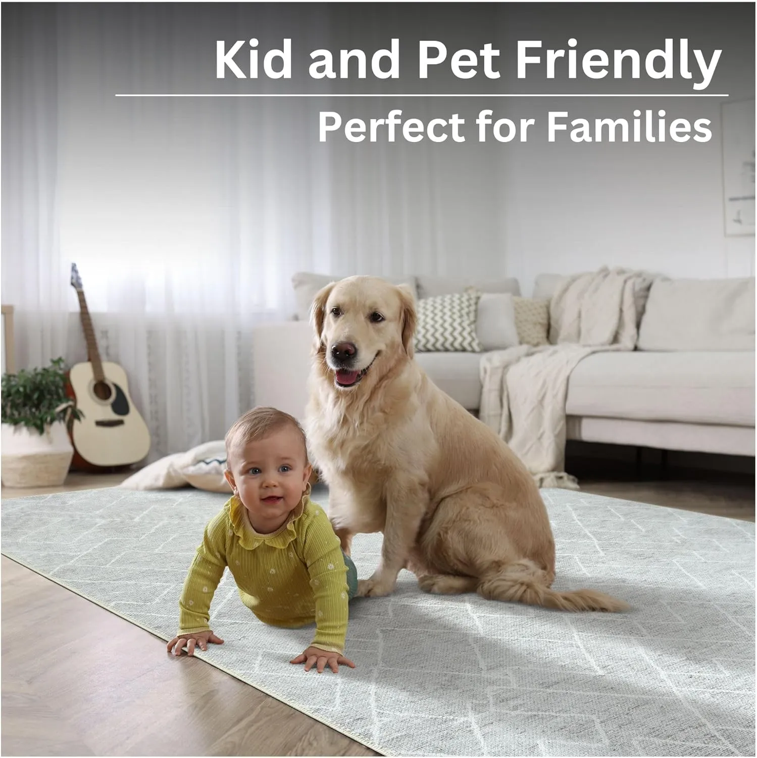 Bloom Rugs Washable Non-Slip 10 ft Runner - Gray/Pebble Striped Runner for Entryway, Hallway, Bathroom, and Kitchen - Exact Size: 2.5' x 10'