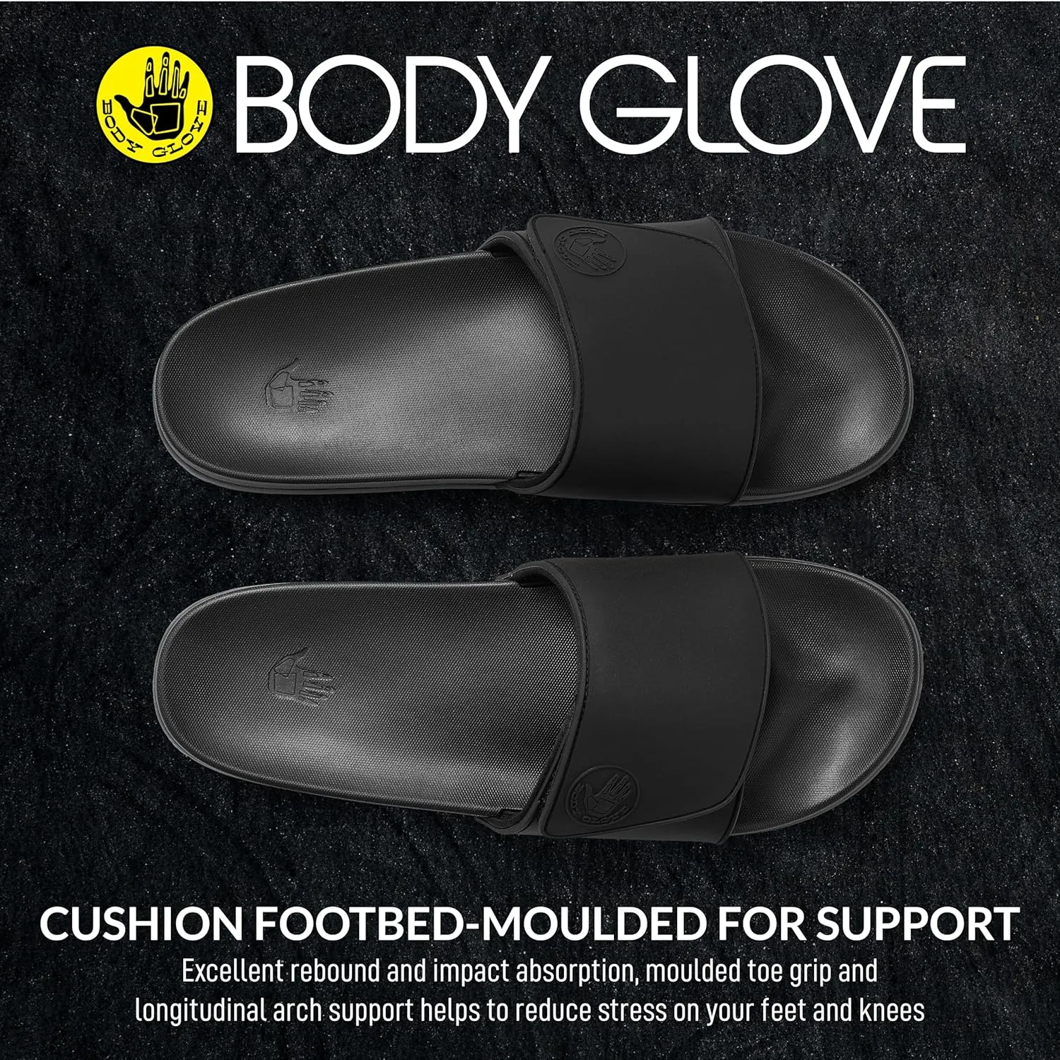 Body Glove Women’s Slides, Cushioned Slide-on Sandal Slippers with Padded Adjustable Strap
