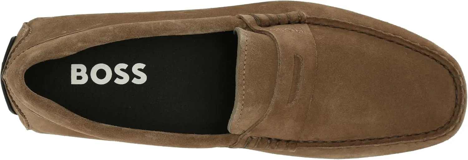 BOSS Men's Smooth Suede Slip on Drivers Loafer