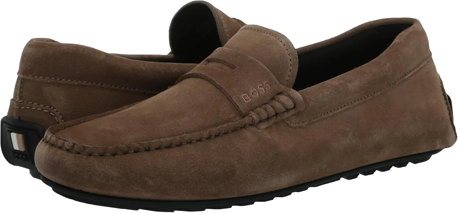 BOSS Men's Smooth Suede Slip on Drivers Loafer