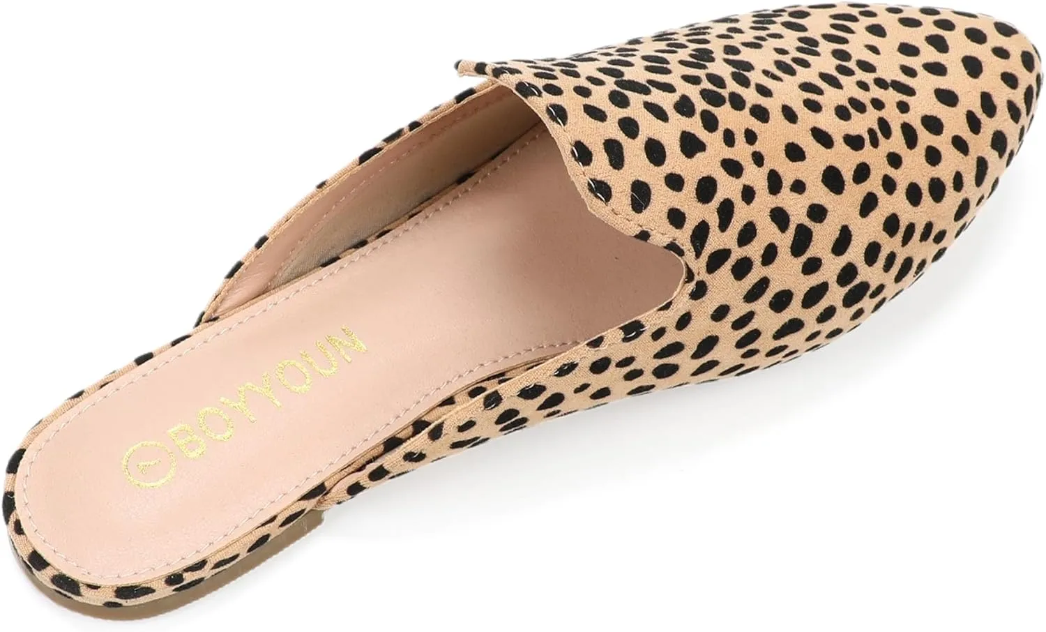 BOYYOUN Mules for Women Comfortable Slip On Backless Flats Pointed Toe Loafers for Work and Casual Wear Low Heel Closed Shoes Womens Mule