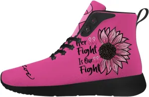 Breast Cancer Awareness Shoes for Women High Top Sneakers High Top Shoes Gifts for Mom Girlfriend