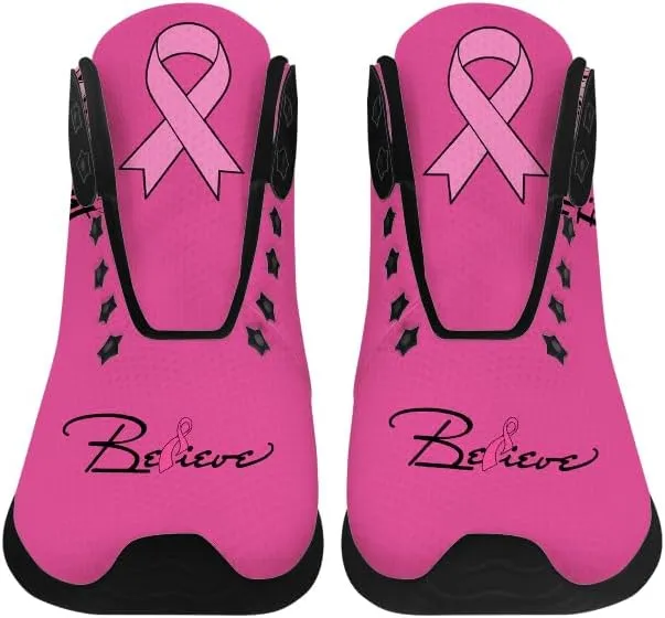 Breast Cancer Awareness Shoes for Women High Top Sneakers High Top Shoes Gifts for Mom Girlfriend