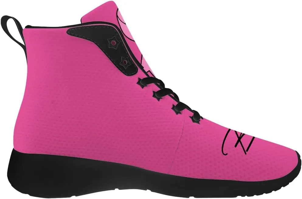 Breast Cancer Awareness Shoes for Women High Top Sneakers High Top Shoes Gifts for Mom Girlfriend