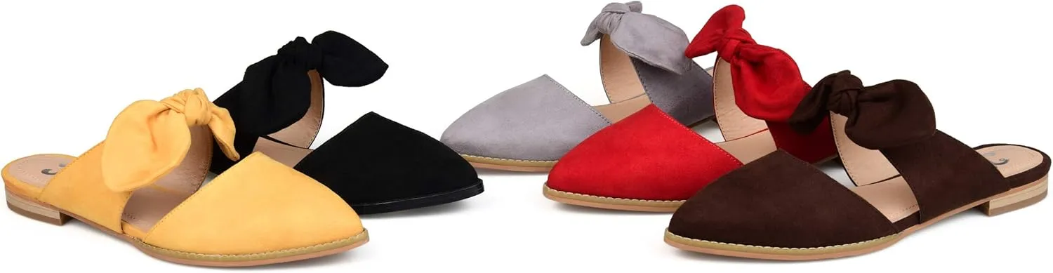 Brinley Co. Womens Bow Accent Slip-on Flat