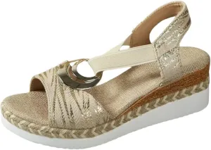 Bulepods Orthopedic Women Sandal Breathable Arch Support Wedge Slip On Vintage Summer