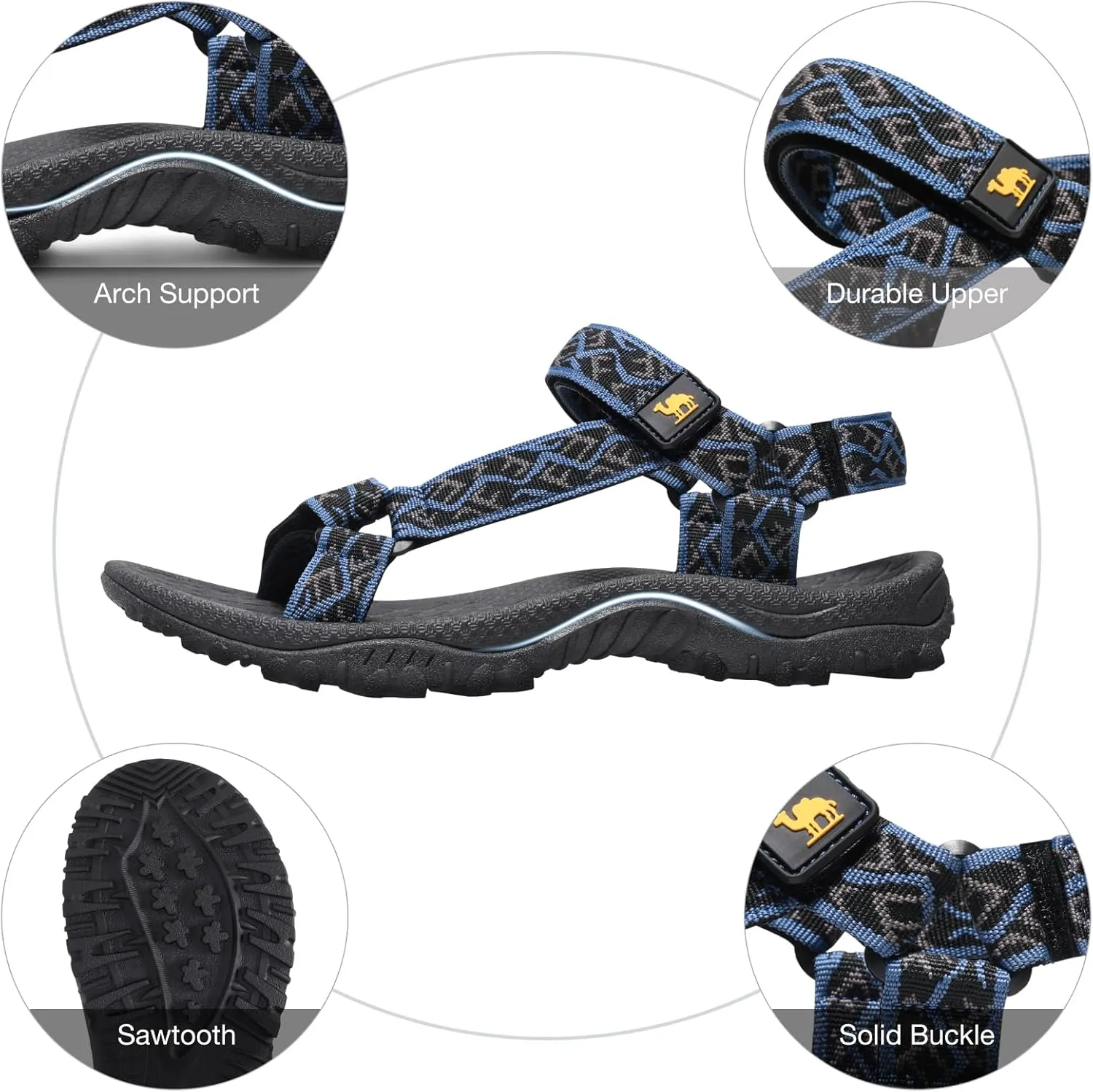 CAMEL CROWN Hiking Sport Sandals for Men Anti-skidding Water Sandals Comfortable Athletic Sandals for Outdoor Wading Beach