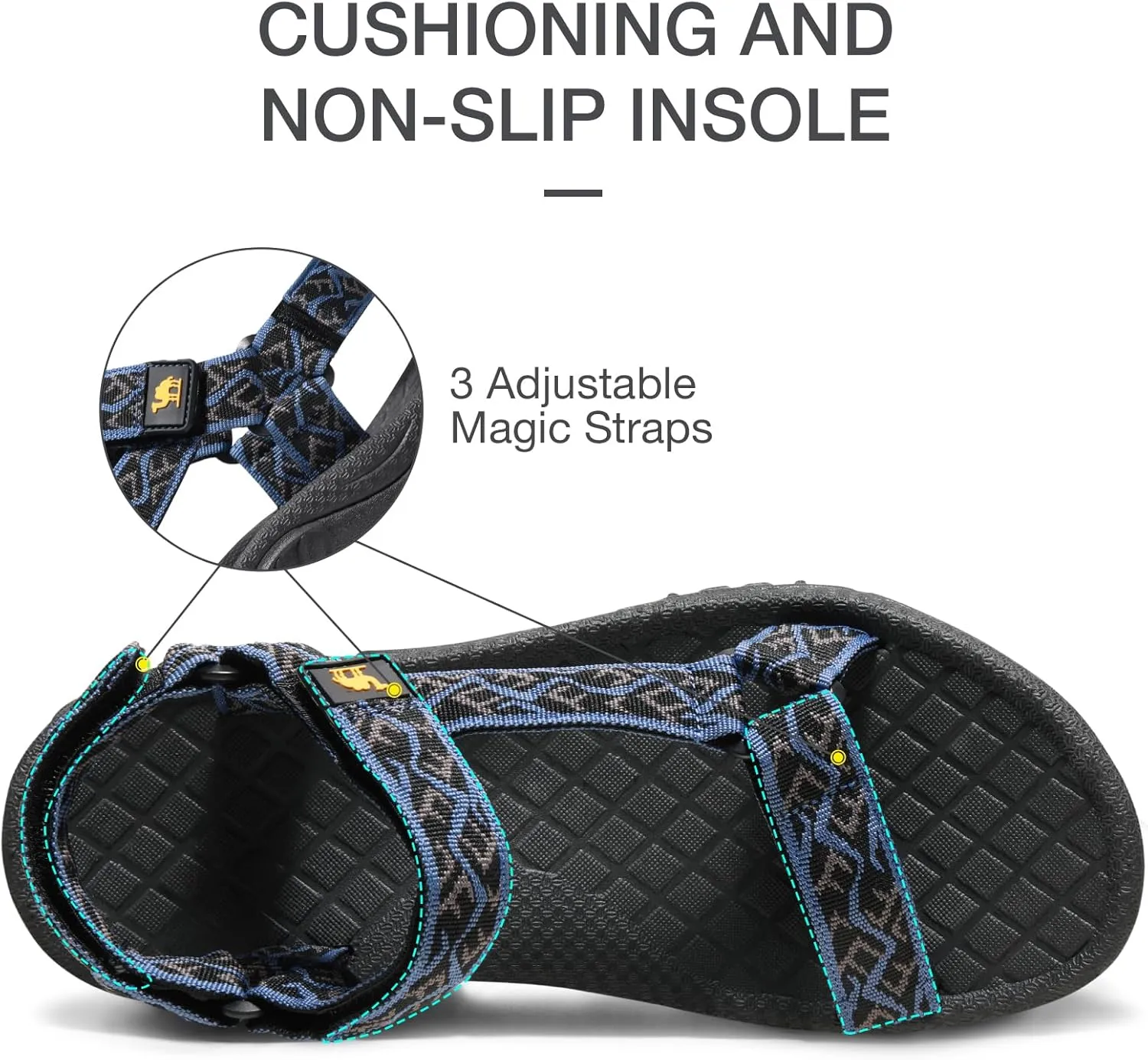 CAMEL CROWN Hiking Sport Sandals for Men Anti-skidding Water Sandals Comfortable Athletic Sandals for Outdoor Wading Beach