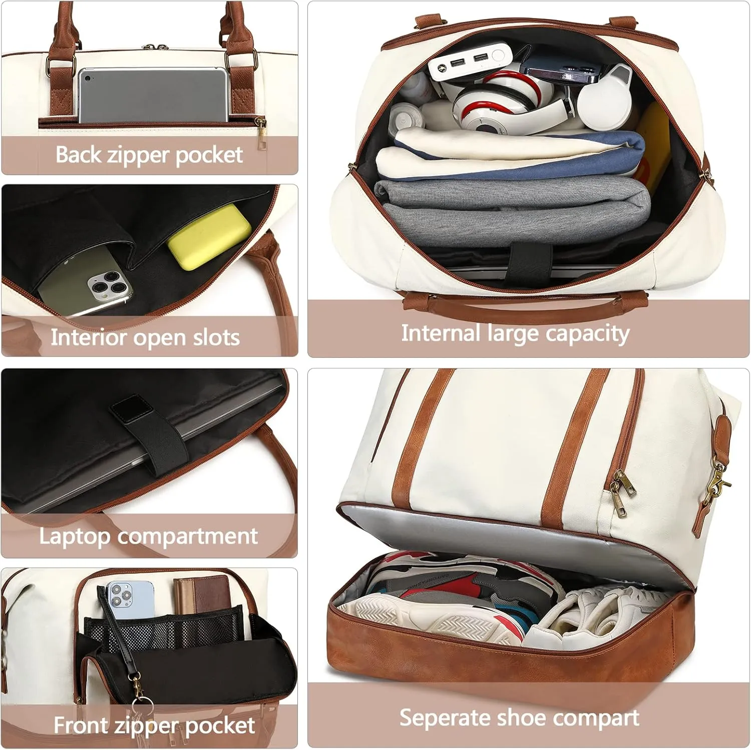 CAMTOP Women Ladies Travel Weekender Bag Overnight Duffel Carry-on Tote Bag fit 15.6 Inch Laptop Computer