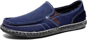 CASMAG Men's Casual Cloth Shoes Canvas Slip on Loafers Leisure Vintage Flat Boat Shoes