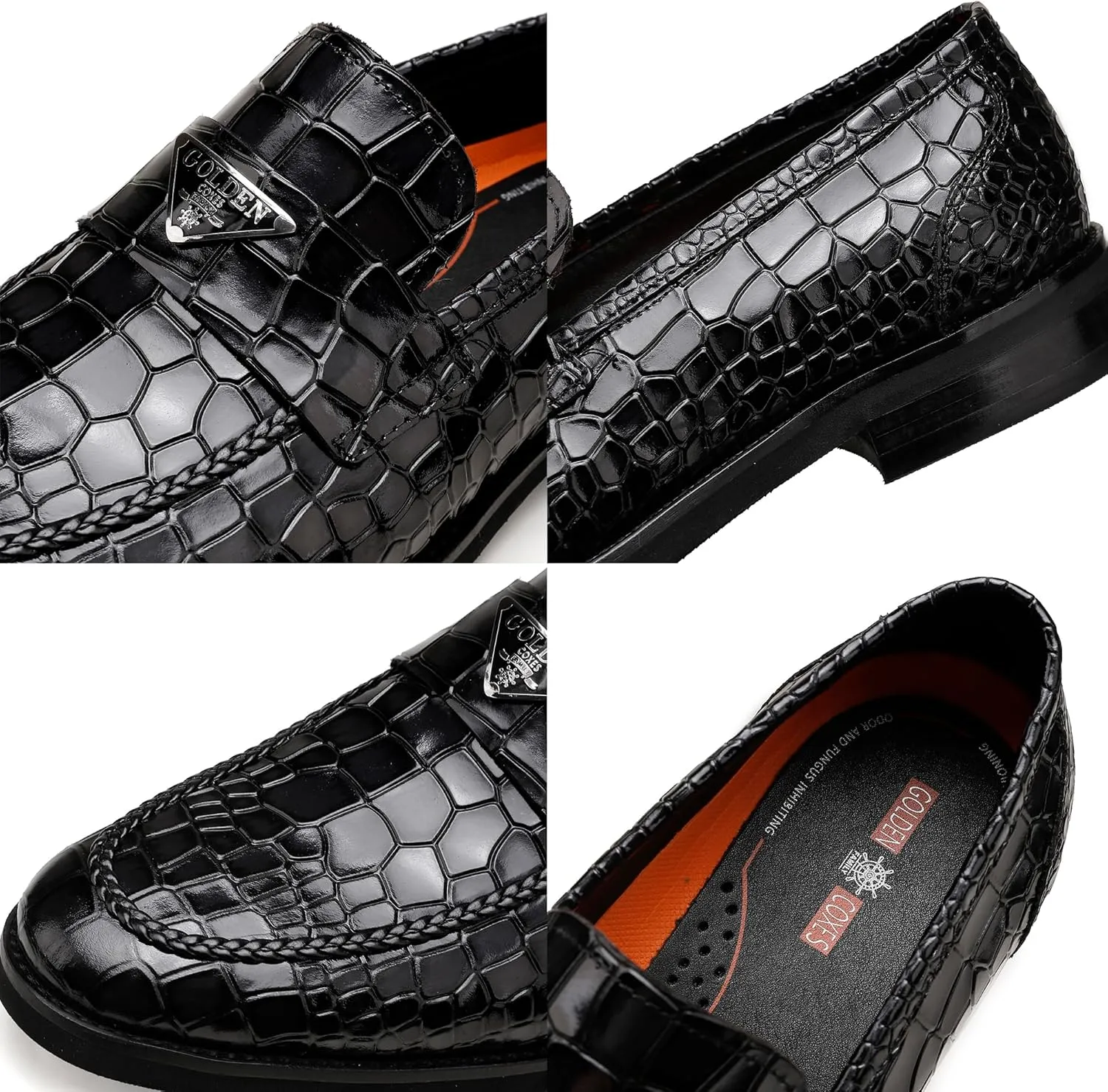 Casual Dress Shoes for Men, Premium Formal Buckle Dress Loafers Business Slip-on Penny Loafer for Mens