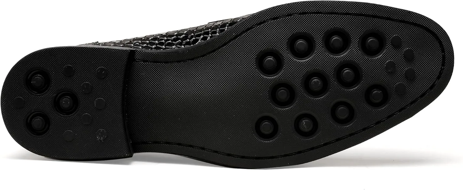 Casual Dress Shoes for Men, Premium Formal Buckle Dress Loafers Business Slip-on Penny Loafer for Mens