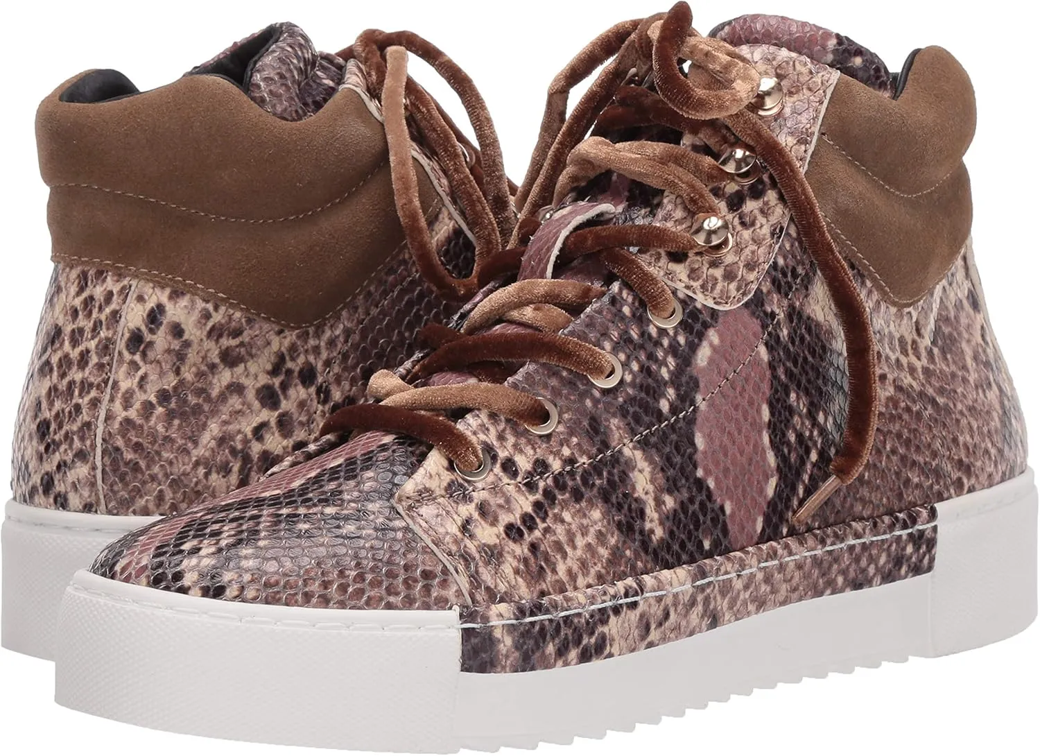Cecelia New York Silow Leather Platform High Top Sneaker Black/White Snake