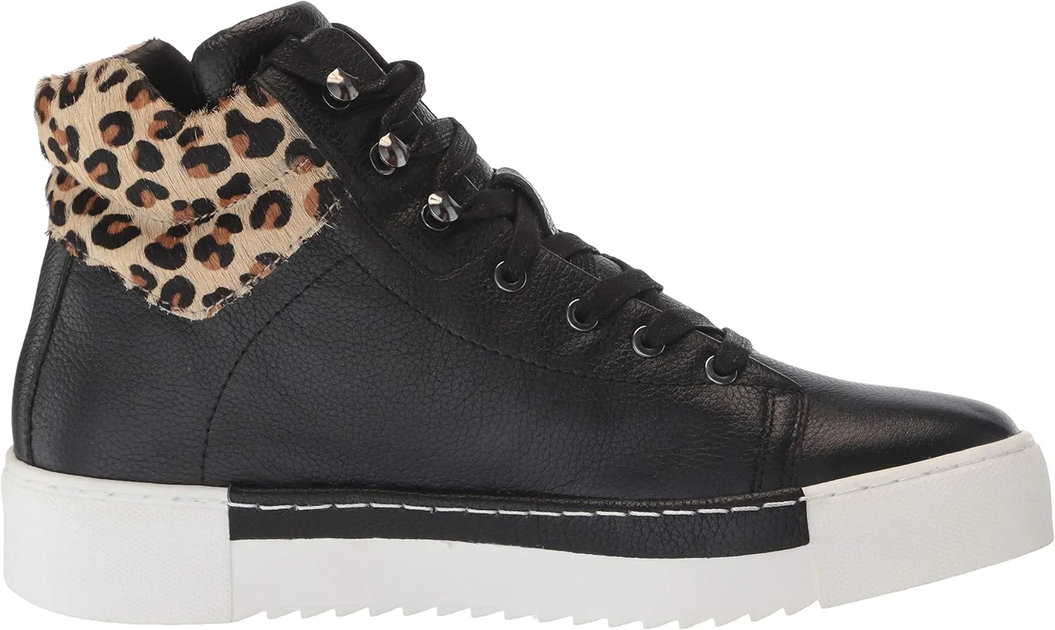 Cecelia New York Silow Leather Platform High Top Sneaker Black/White Snake