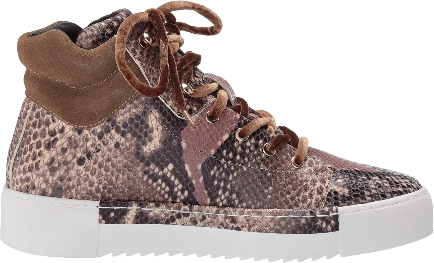 Cecelia New York Silow Leather Platform High Top Sneaker Black/White Snake