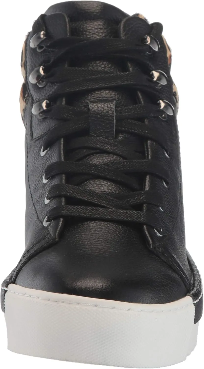 Cecelia New York Silow Leather Platform High Top Sneaker Black/White Snake