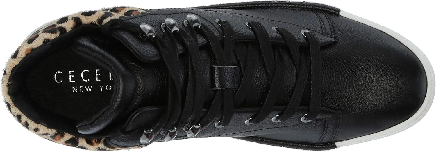 Cecelia New York Silow Leather Platform High Top Sneaker Black/White Snake