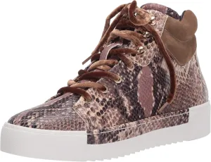Cecelia New York Silow Leather Platform High Top Sneaker Black/White Snake