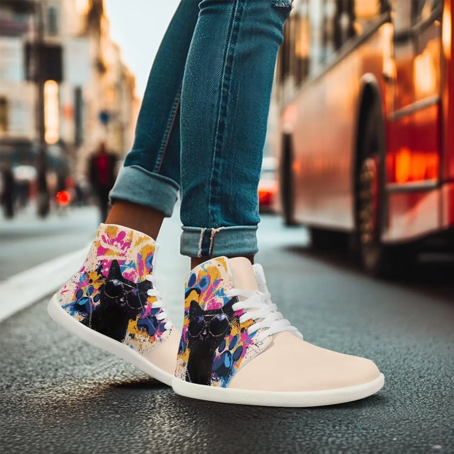 chaqlin High Top Sneaker Laces White for Women Men Fitness Ankle Support Shoes Ankle Boots Walking Tennis Platform Leather Sneaker