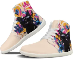 chaqlin High Top Sneaker Laces White for Women Men Fitness Ankle Support Shoes Ankle Boots Walking Tennis Platform Leather Sneaker