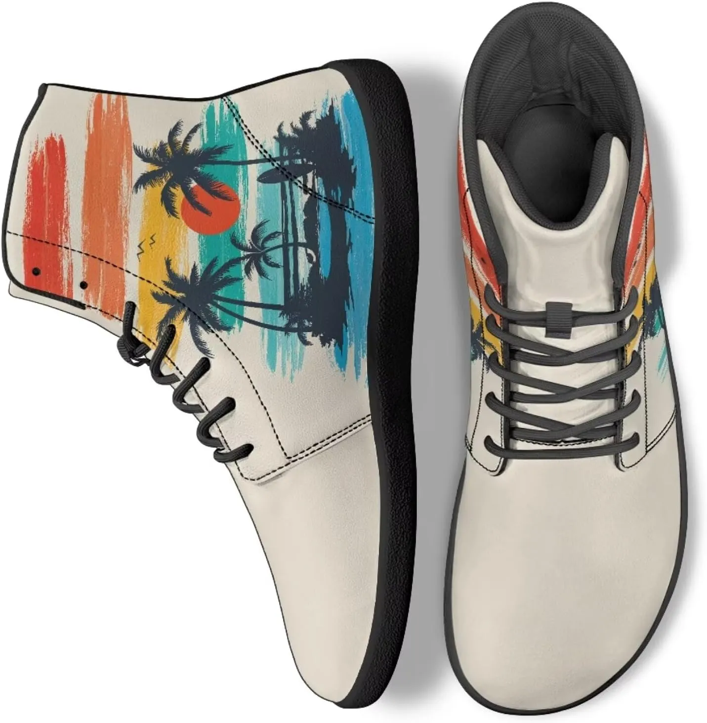 chaqlin Tropical High Top Barefoot Shoes Workout Shoes Zero Drop Walking Shoes