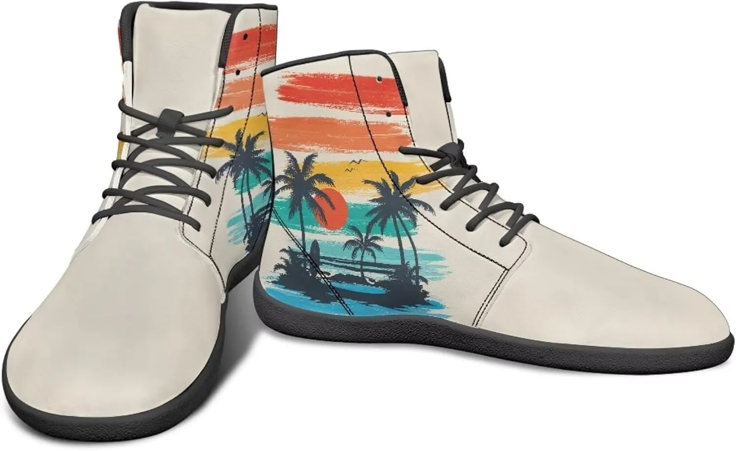 chaqlin Tropical High Top Barefoot Shoes Workout Shoes Zero Drop Walking Shoes
