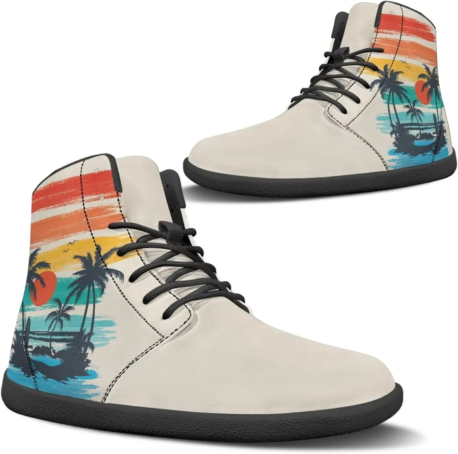 chaqlin Tropical High Top Barefoot Shoes Workout Shoes Zero Drop Walking Shoes