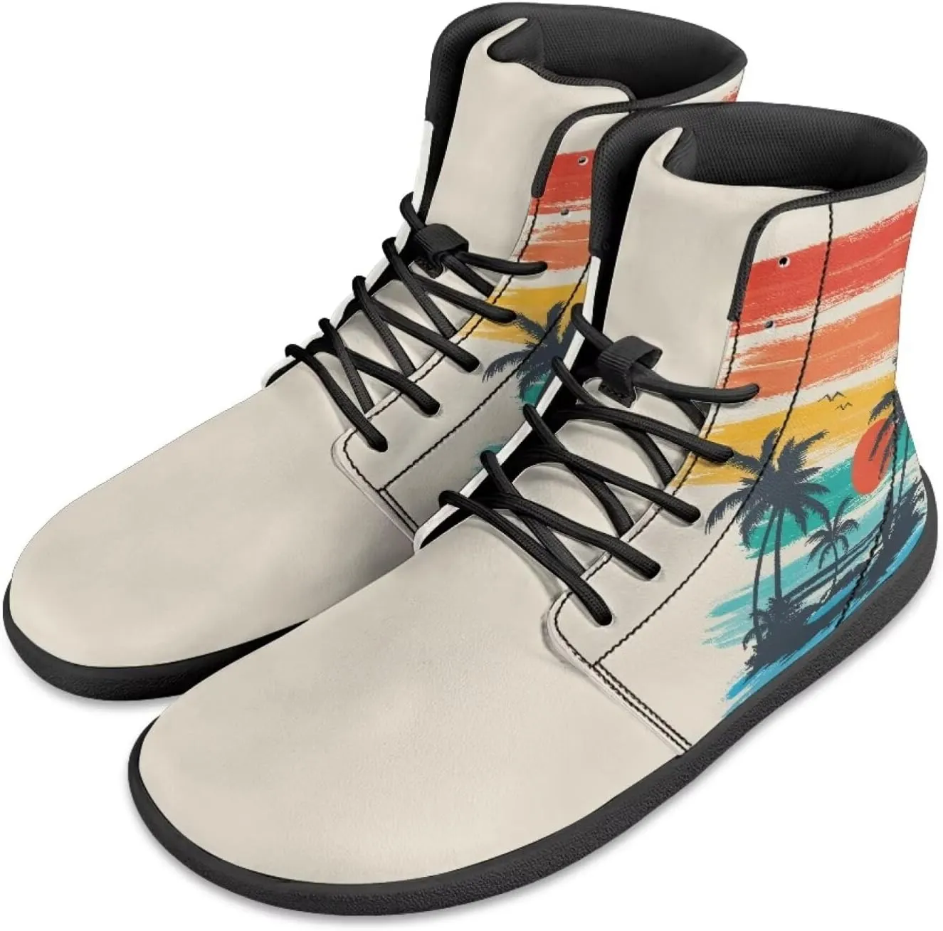 chaqlin Tropical High Top Barefoot Shoes Workout Shoes Zero Drop Walking Shoes