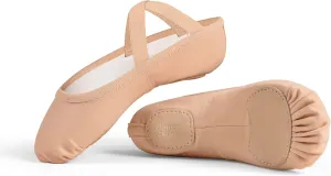 Children's Slip-On Canvas Ballet Dance Shoe with Split Leather Sole for Stability