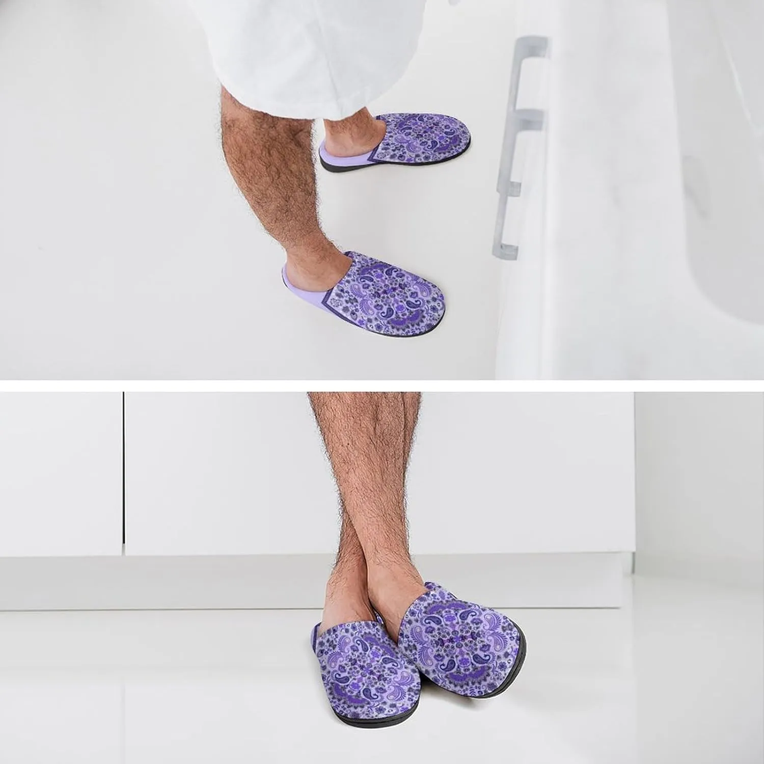 Christmas Clog Slippers Mens Non-Slip Warm House Slippers Womens Cotton Slippers Bedroom Slip-On Shoes Indoor Outdoor