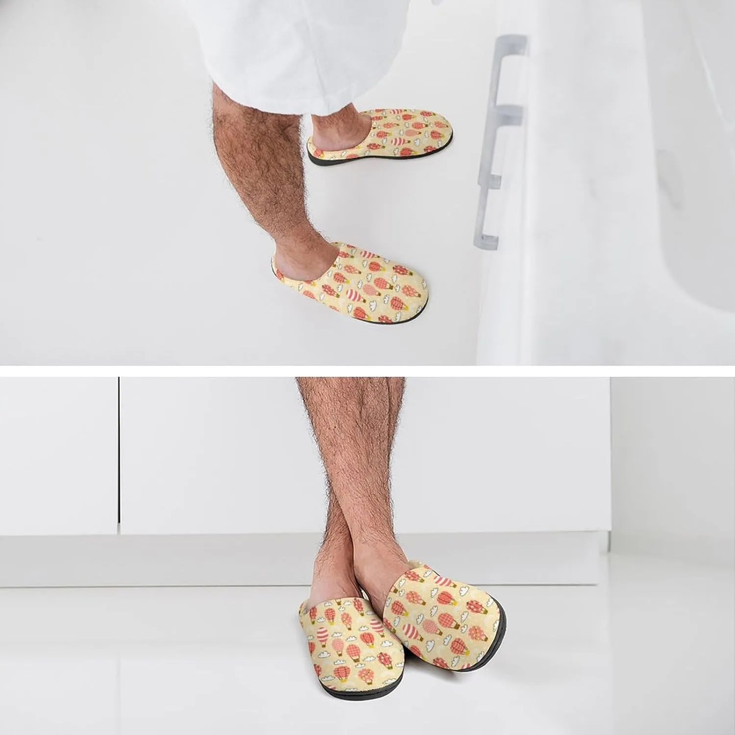 Christmas Clog Slippers Mens Non-Slip Warm House Slippers Womens Cotton Slippers Bedroom Slip-On Shoes Indoor Outdoor