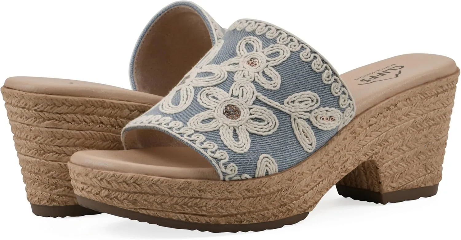 CLIFFS BY WHITE MOUNTAIN Women's Biancia Platform Slide Sandal
