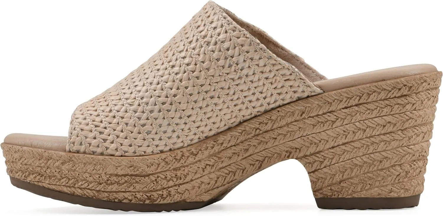 CLIFFS BY WHITE MOUNTAIN Women's Biando Platform Raffia Slide Sandal