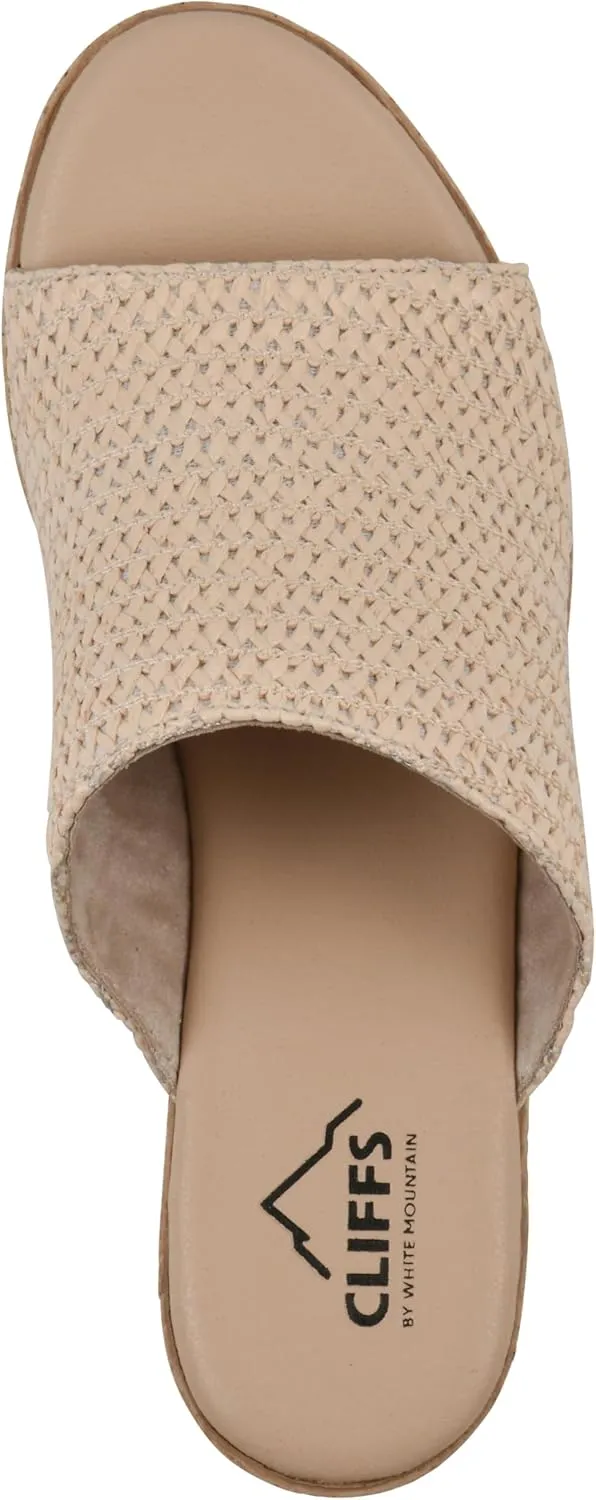 CLIFFS BY WHITE MOUNTAIN Women's Biando Platform Raffia Slide Sandal