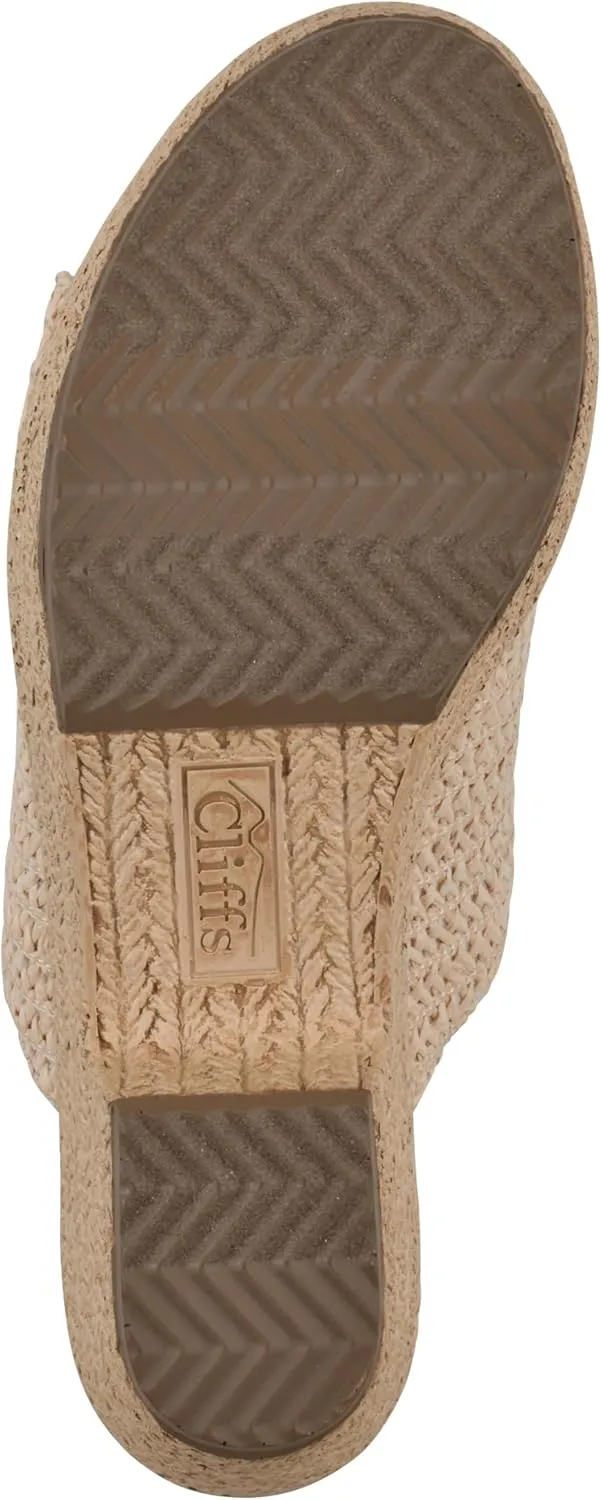CLIFFS BY WHITE MOUNTAIN Women's Biando Platform Raffia Slide Sandal