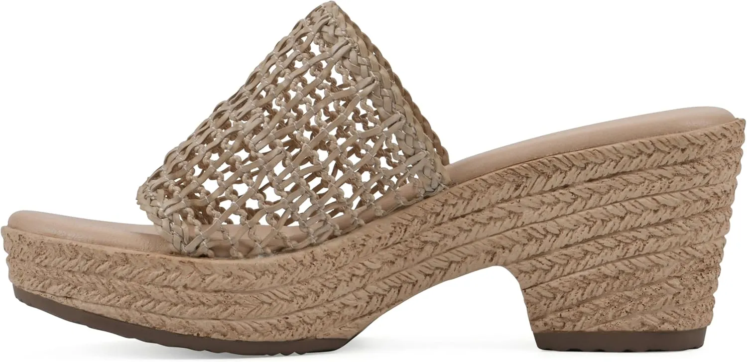 CLIFFS BY WHITE MOUNTAIN Women's Biankka Platform Woven Slide Sandal
