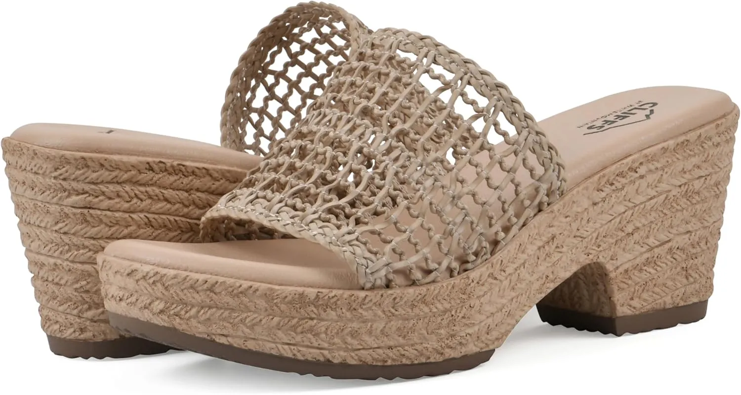 CLIFFS BY WHITE MOUNTAIN Women's Biankka Platform Woven Slide Sandal