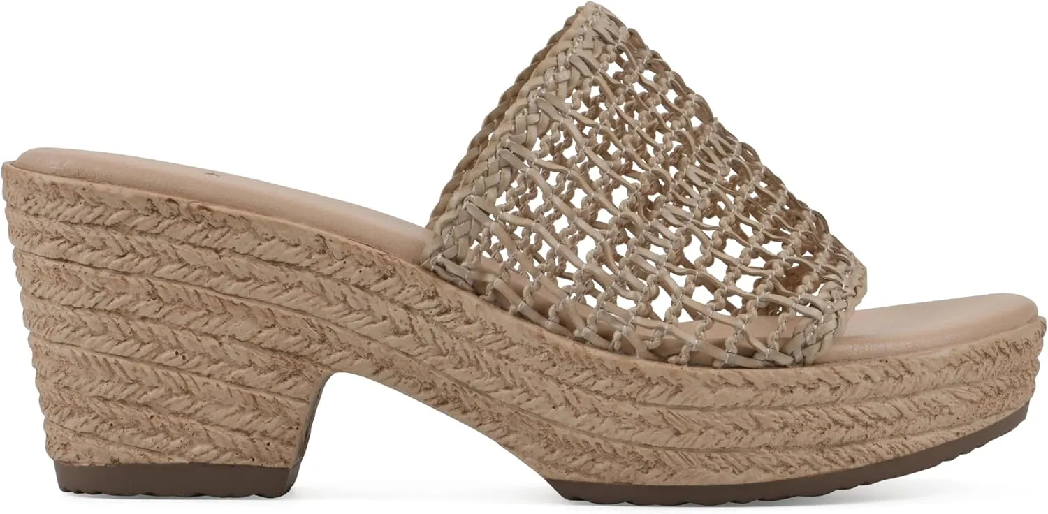 CLIFFS BY WHITE MOUNTAIN Women's Biankka Platform Woven Slide Sandal