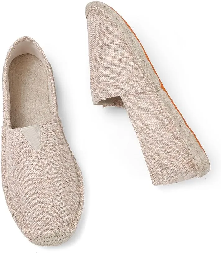 Closed Toe Canvas Slip on Flat Espadrilles Loafers for Men and Women