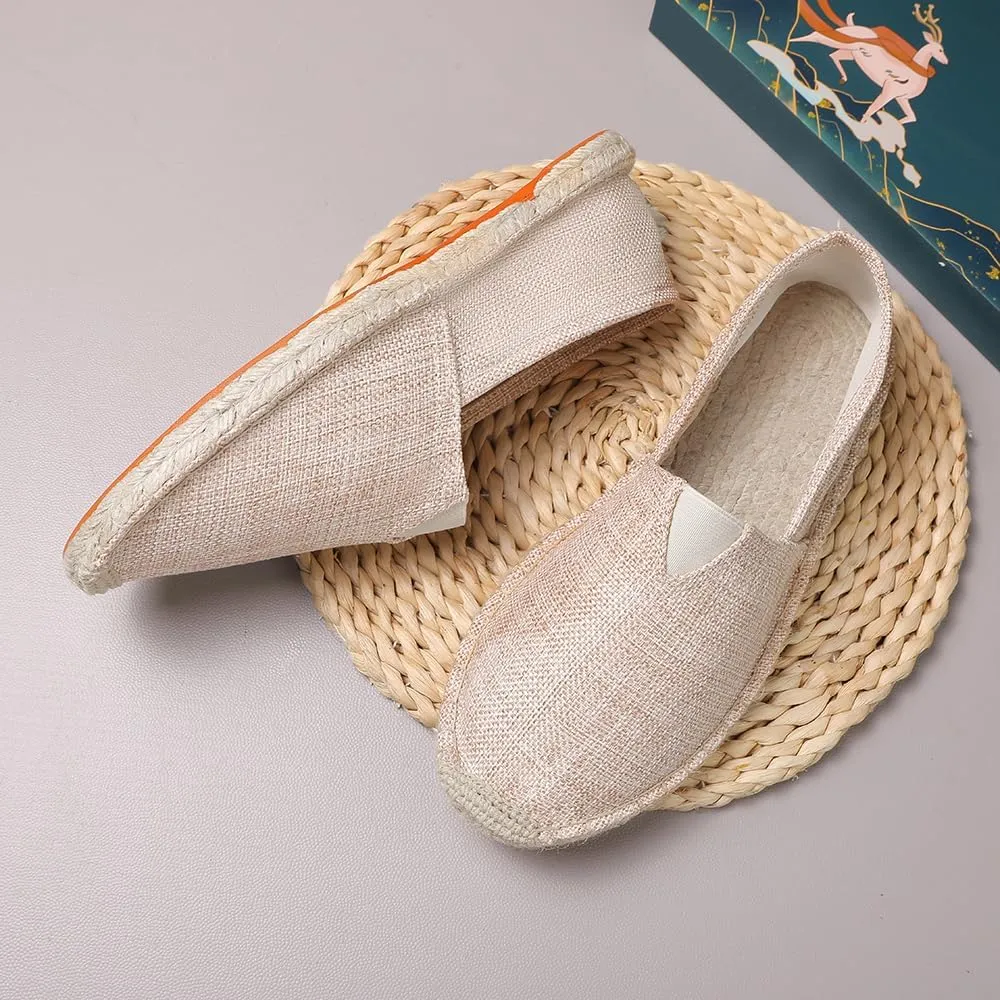 Closed Toe Canvas Slip on Flat Espadrilles Loafers for Men and Women