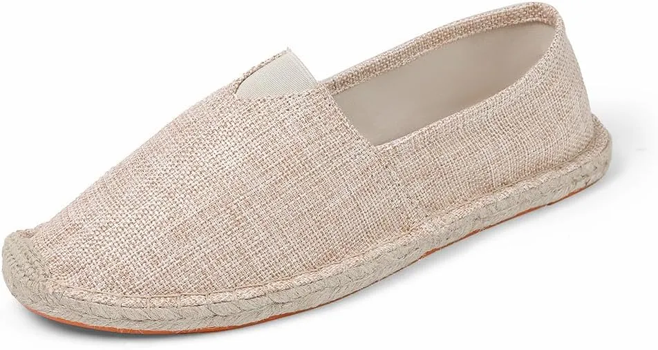 Closed Toe Canvas Slip on Flat Espadrilles Loafers for Men and Women